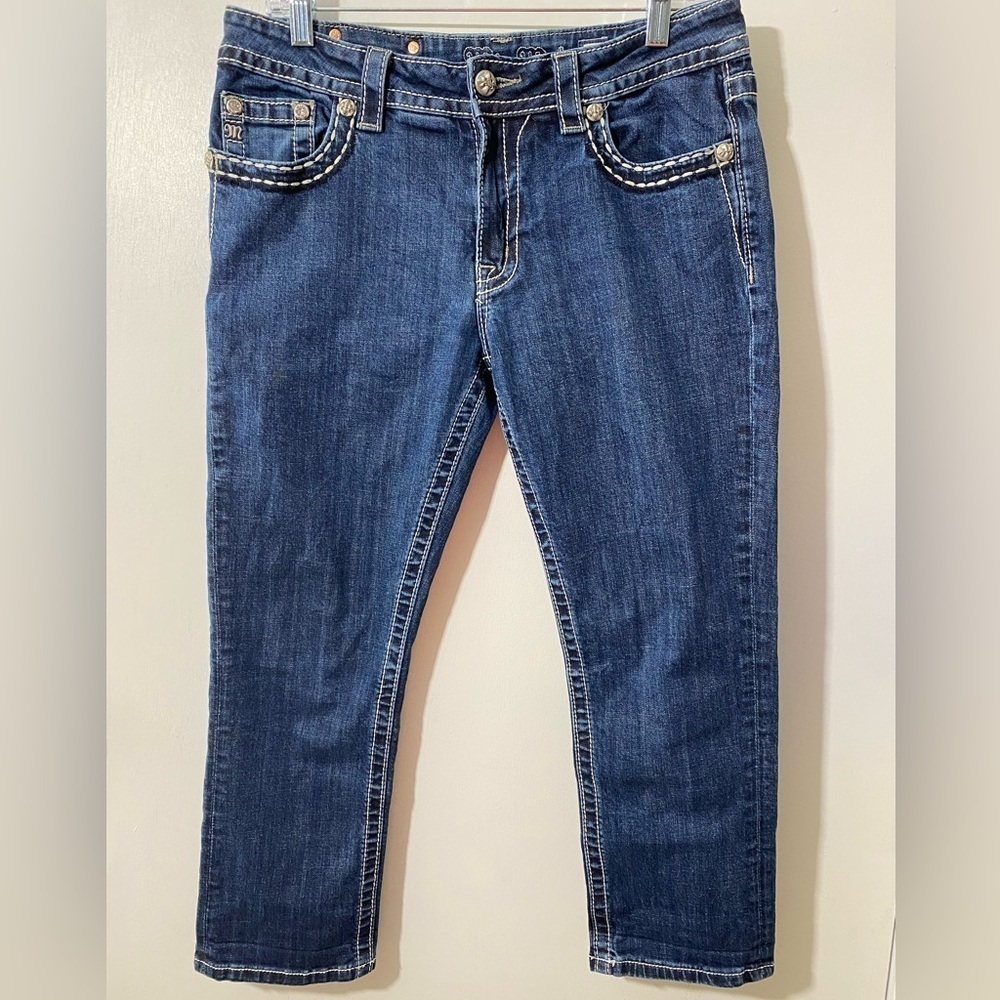Miss Me jeans pants boyfriend capri button zipper works.  Q-14
